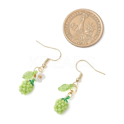 Handmade Glass Seed Beads Apple Dangle Earrings EJEW-MZ00575-1