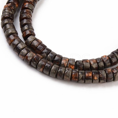 Natural Bronzite & Pyrite Beads Strands G-T111-12-1