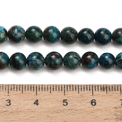 Natural Chrysocolla Beads Strands G-G475-A03-6mm-1