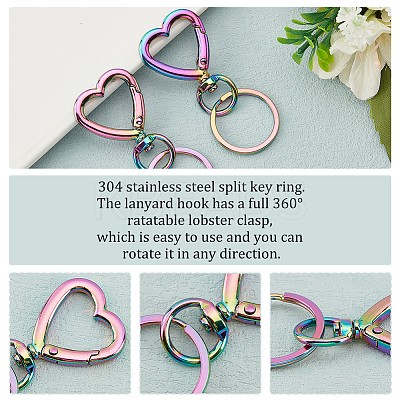 10Pcs Heart Alloy Swivel Clasps FIND-PH0009-04-1