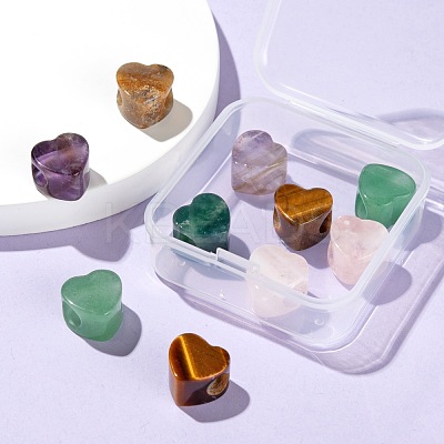 Valentine's Day Theme 10Pcs 5 Style Natural Gemstone European Beads G-LS0001-71-1