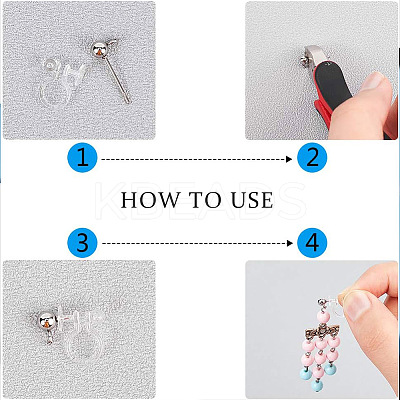 80Pcs 4 Styles Plastic Clip-on Earring Findings KY-AR0001-29-1