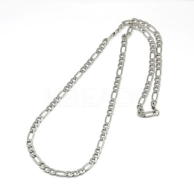 Tarnish Resistant 304 Stainless Steel Figaro Chain Necklace Making STAS-A028-N021P-1