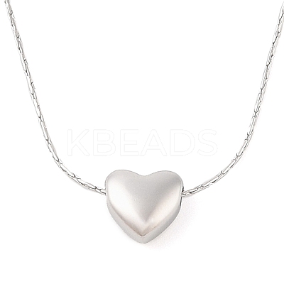 Non-Tarnish 304 Stainless Steel Boston Link Chain Heart Pendant Necklaces for Women NJEW-Z046-01P-1