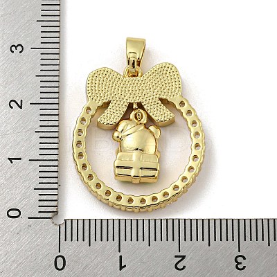 Christmas Brass Micro Pave Cubic Zirconia Pendants KK-H468-01D-02G-1