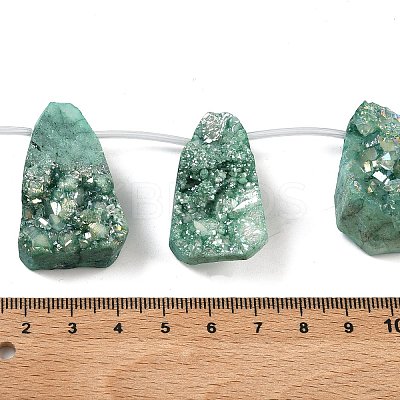 Electroplated Natural Druzy Agate Beads Strands G-N0259-06-1