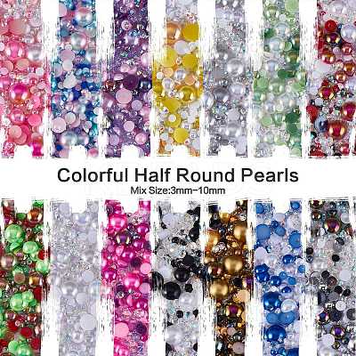 60g Resin patch multi size mixed pearl patch DIY jewelry accessories(2 bags) JX586D-1