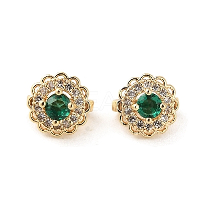 Brass Micro Pave Cubic Zirconia Pendants KK-P260-18G-1