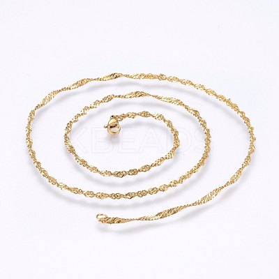 304 Stainless Steel Singapore Chain Necklaces MAK-L015-25F-1