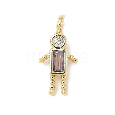 Brass Micro Pave Cubic Zirconia Pendants ZIRC-I356-17G-A02-1