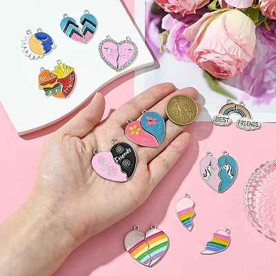 10 Sets 10 Styles Alloy Enamel Split Pendants FIND-YW0006-38-1
