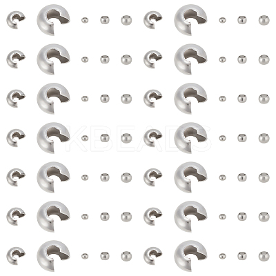 304 Stainless Steel Crimp Beads Covers STAS-UN0011-90P-1