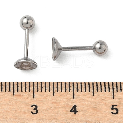 304 Stainless Steel Stud Earring Findings STAS-U056-04B-P-1
