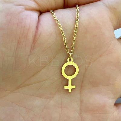 Gender Symbol 201 Stainless Steel with Alloy Pendant Necklaces for Women FS-WG4C551-01-1