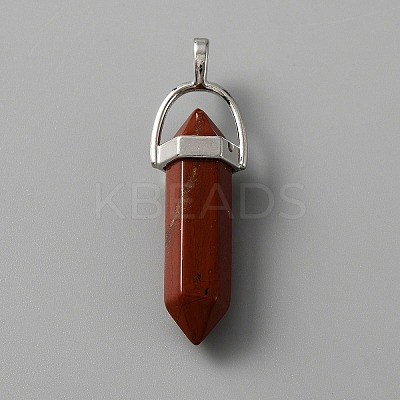 Natural Red Jasper Double Terminal Pointed Pendants LS-G-TAC0001-07A-1
