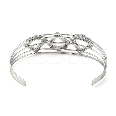 Non-Tarnish 304 Stainless Steel Hollow Open Cuff Bangles BJEW-Q348-03P-02-1