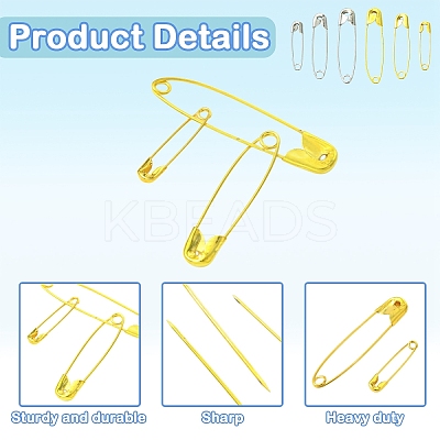300Pcs 6 Styles Iron Safety Pins NEED-YW0001-08-1