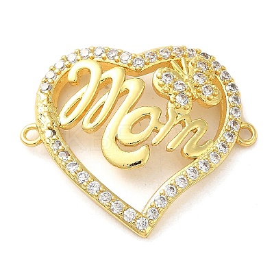Brass Micro Pave Clear Cubic Zirconia Mama Connector Charms FIND-Z041-12D-1