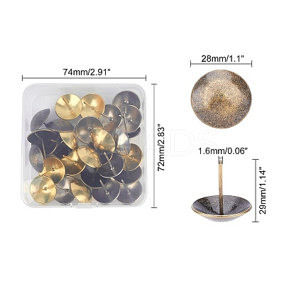Iron Round Head Nails AJEW-GA0001-50-1