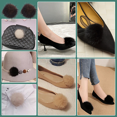 Faux Mink Fur Shoes Buckle Clip AJEW-WH0248-670C-1