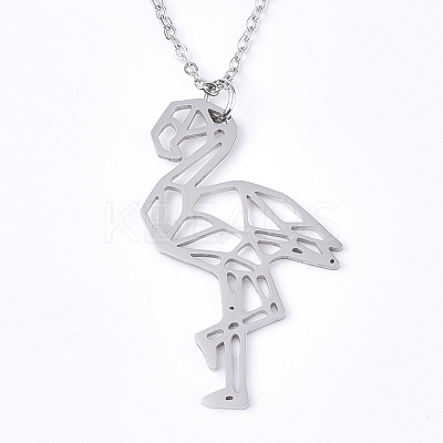 Non-Tarnish 201 Stainless Steel Pendant Necklaces NJEW-T009-JN024-1-45-1