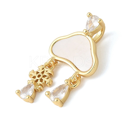 Brass Micro Pave Cubic Zirconia Pendants KK-K298-24A-G-1