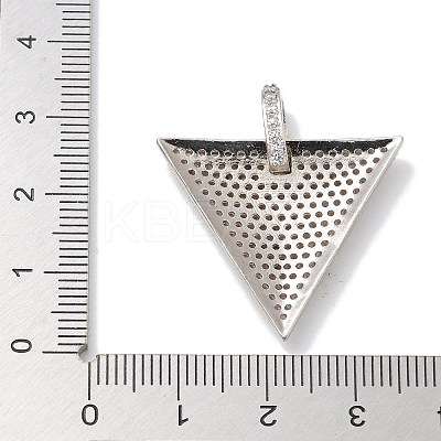Rack Plating Brass Micro Pave Cubic Zirconia Pendants KK-L224-039P-1