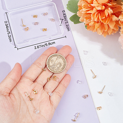 5 Pairs Star Shape Brass Micro Pave Clear Cubic Zirconia Stud Earring Findings ZIRC-BBC0002-55-1