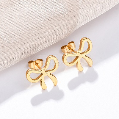 304 Stainless Steel Stud Earrings for Women EJEW-K306-17G-1