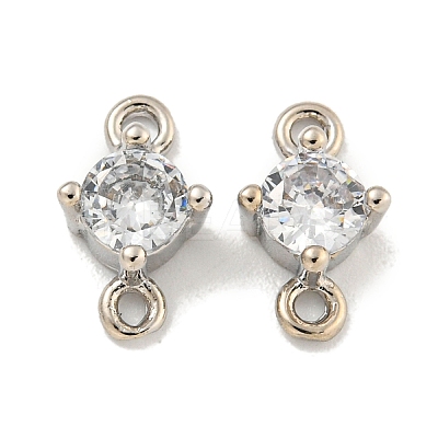 Rack Plating Brass Pave Clear Cubic Zirconia Links KKB-L215-047A-P-1