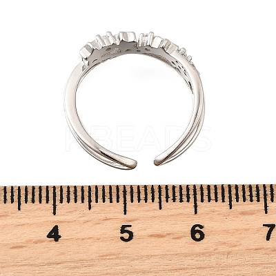 Star 925 Sterling Silver Cubic Zirconia Rings for Women RJEW-S631-01P-1