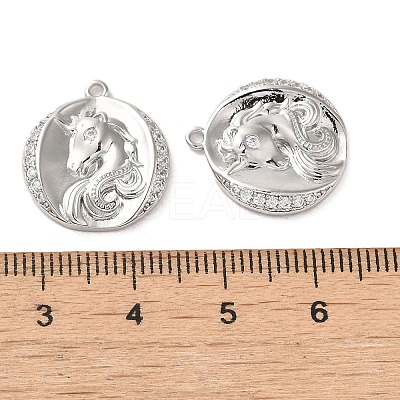 Brass Micro Pave Clear Cubic Zirconia Pendants KK-G481-05P-1