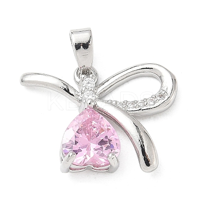 Brass Micro Pave Cubic Zirconia Pendants KK-N254-225P-1