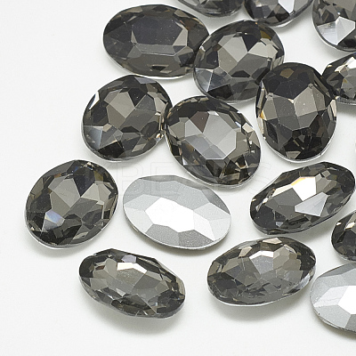 Pointed Back Glass Rhinestone Cabochons RGLA-T080-10x14mm-03-1