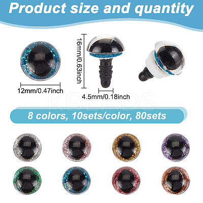 80Sets 8 Colors Plastic Safety Craft Eye DIY-GO0002-08A-1