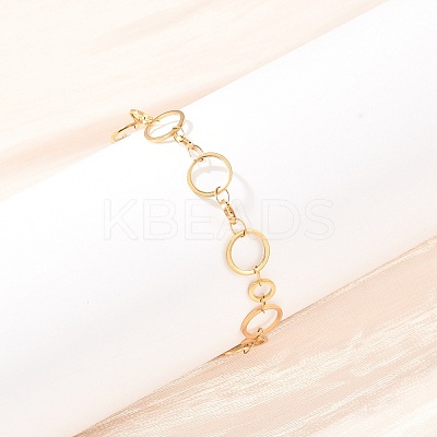 304 Stainless Steel Link Chain Bracelets for Women BJEW-P373-03C-G-1