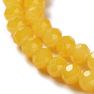 Baking Paint Imitation Jade Glass Bead Strands DGLA-A034-J8MM-A30-1