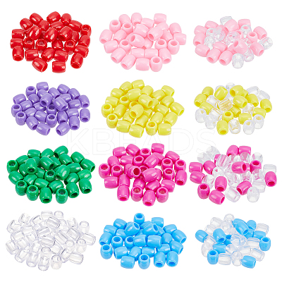 360Pcs 12 Colors Plastic European Beads KY-NB0001-66-1