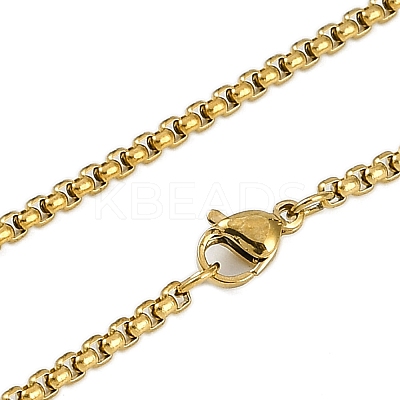 201 Stainless Steel Messianic Star of David Pendant Box Chain Necklaces NJEW-M010-03G-1
