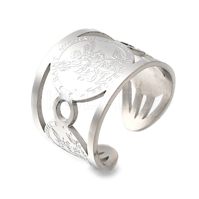 304 Stainless Steel Cuff Open Rings LS-RJEW-S628-11P-1
