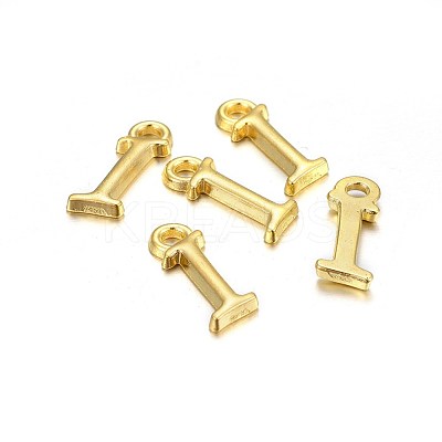 Golden Plated Alloy Letter Pendants PALLOY-J718-01G-I-1