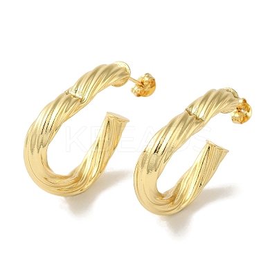Rack Plating Twist Triangle Brass Stud Earrings EJEW-P272-06G-1