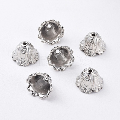 Tibetan Style Alloy Bead Caps TIBEB-EA9700YKG-P-FF-1