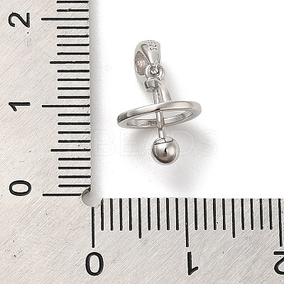 Anti-Tarnish Rhodium Plated 925 Sterling Silver Locket Style Planet Pinch Bails STER-NH0001-55A-P-1