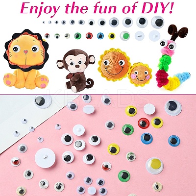 20 Styles Wiggle Googly Eyes Cabochons DIY Scrapbooking Crafts Toy Accessories KY-YW0001-69-1