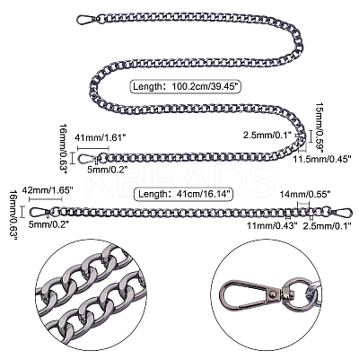 Aluminum Curb Chain Bag Handles FIND-PH0002-13B-1
