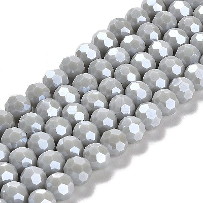 Electroplate Opaque Glass Beads Strands X-EGLA-A035-P8mm-A22-1