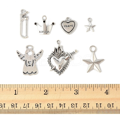 40Pcs 7 Styles Tibetan Style Alloy Pendants FIND-FS0004-31-1