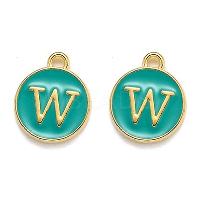Golden Plated Alloy Enamel Charms ENAM-Q437-15W-1