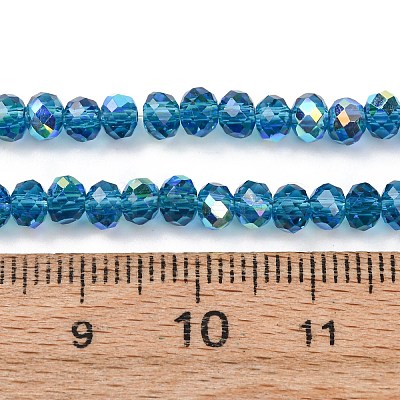 Electroplate Transparent Glass Beads Strands EGLA-A046-01A-10-1